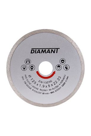 Kotouč diamantový DIAMANT 125x1. 9x22. 2mm plný