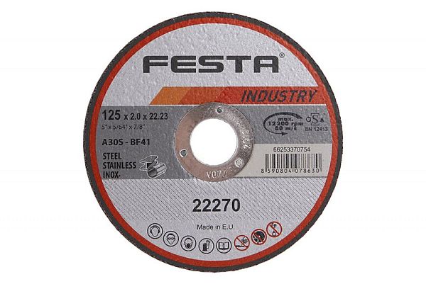 Kotouč řezný FESTA INDUSTRY na kov 125x2x22. 2mm