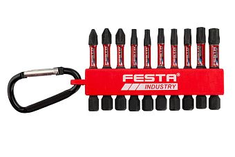 Sada torzních bitů FESTA INDUSTRY PH-PZ-TORX S2 1/4&quot; 50mm 10ks