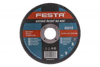 Kotouč řezný FESTA na kov 115x1. 2x22. 2mm